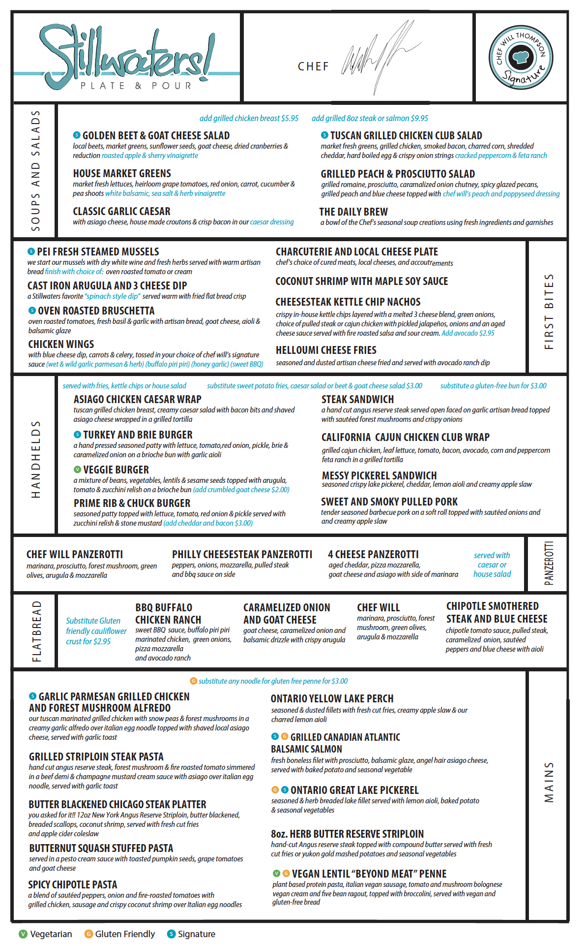 menu and prices